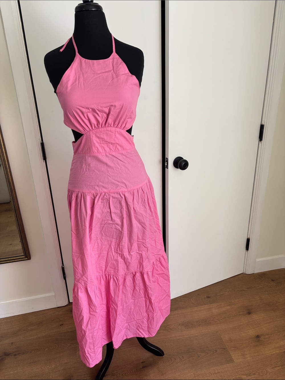 Forever 21 Pink Halter Cutout Maxi Dress
